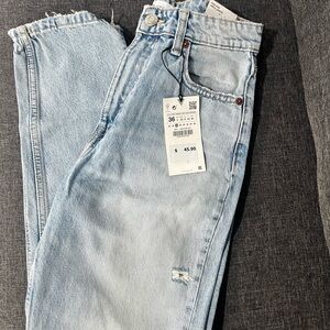 Zara Light Blue High-Rise Jeans